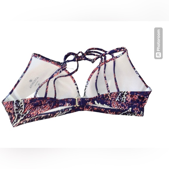 Athleta Purple And Red Padded Strappy Back‎ Bikini Top Size Medium - Picture 4 of 8